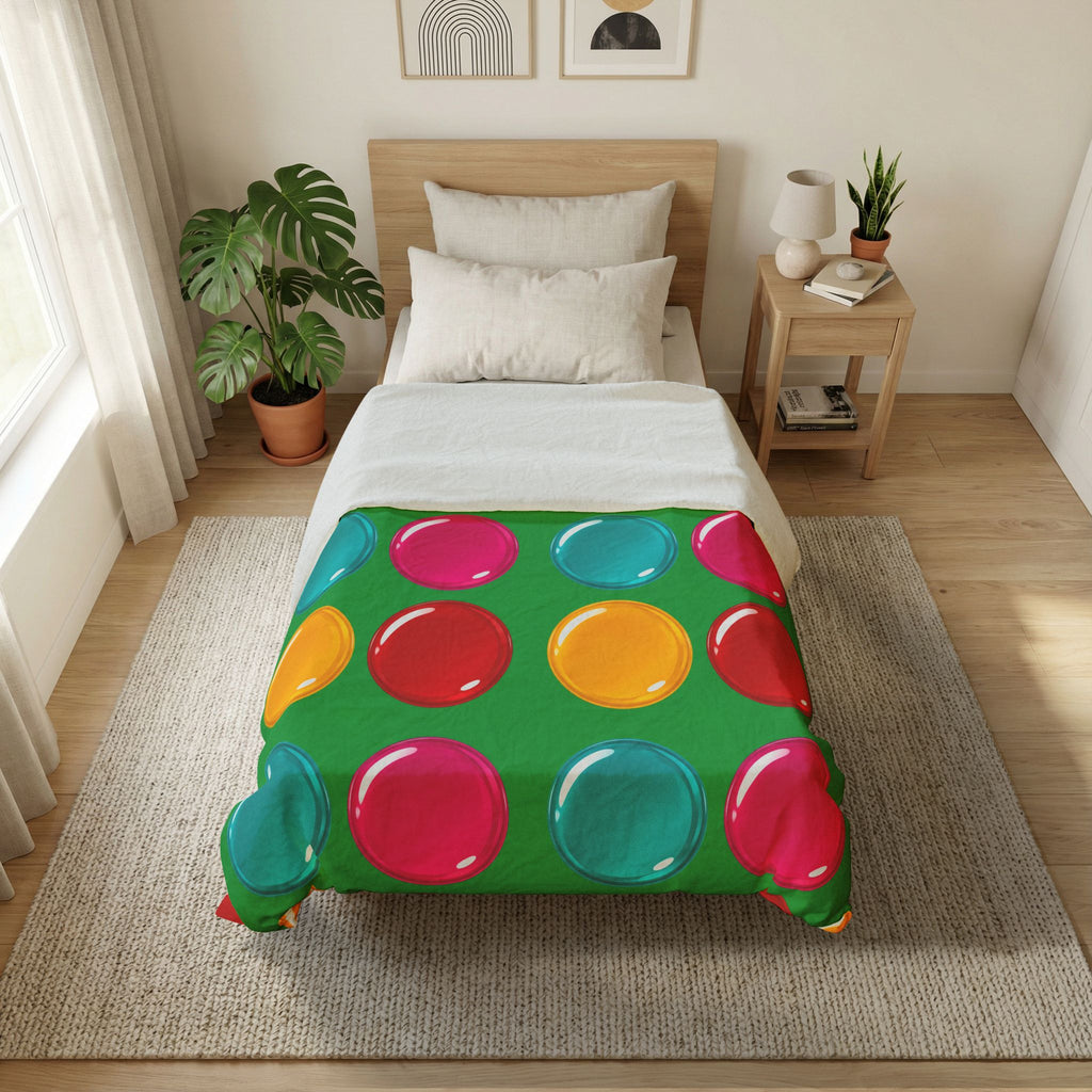 Giant Candy Glass Discs Cotton Duvet Cover – Glossy Candy Glass Pattern