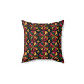 Kaleido Jewel Wheels Faux Suede Cushion – Kaleidoscopic Pattern