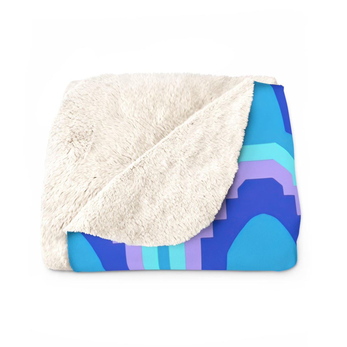 Grand Stepped Arches Sherpa Fleece Blanket – Ice Jewel