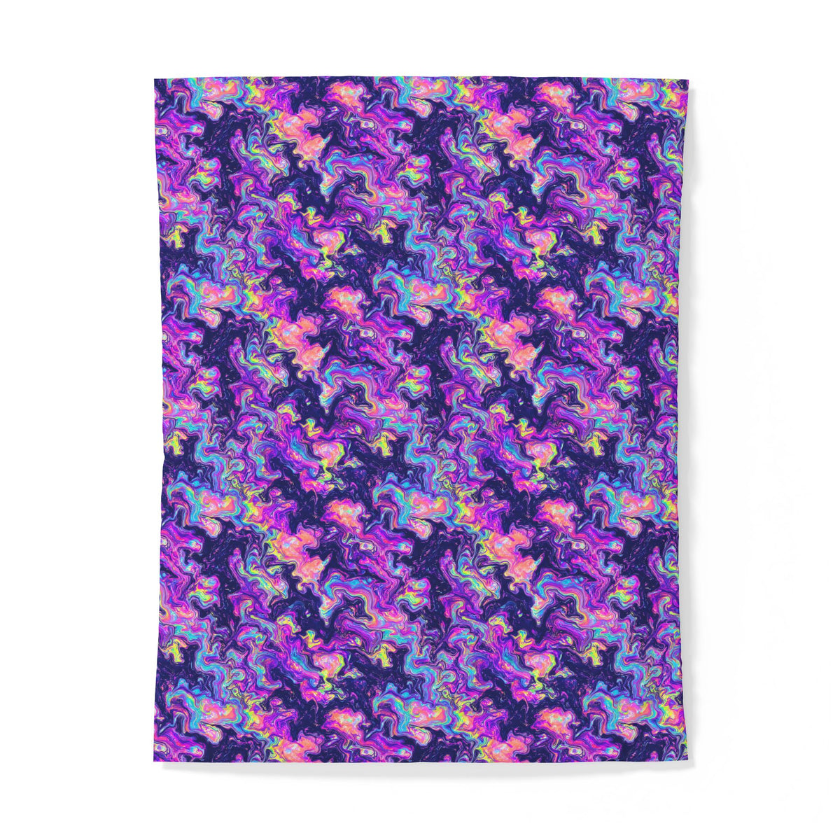 Opal Lava Marble Cotton Duvet Cover – Holographic-Look Fluid Art Pattern