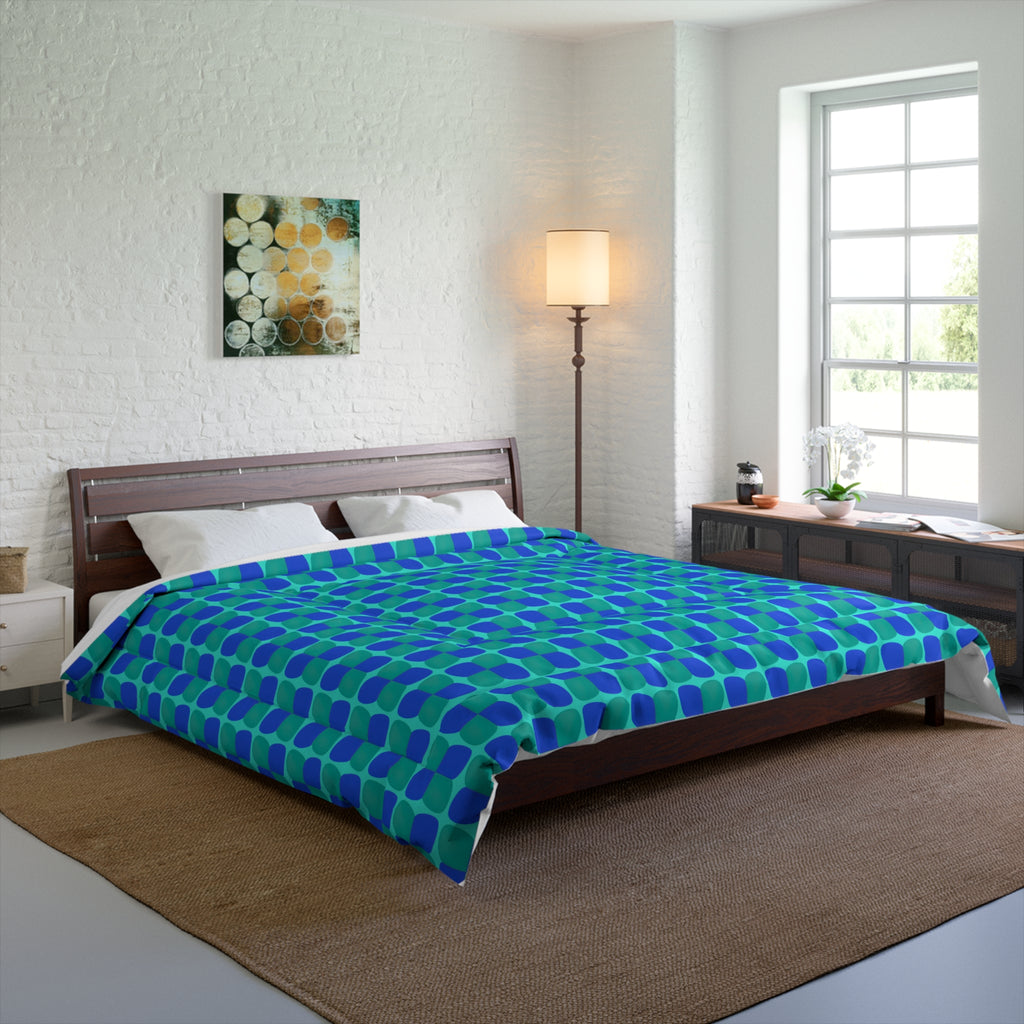 Bold Bulge Checker Comforter – Ocean Jewel