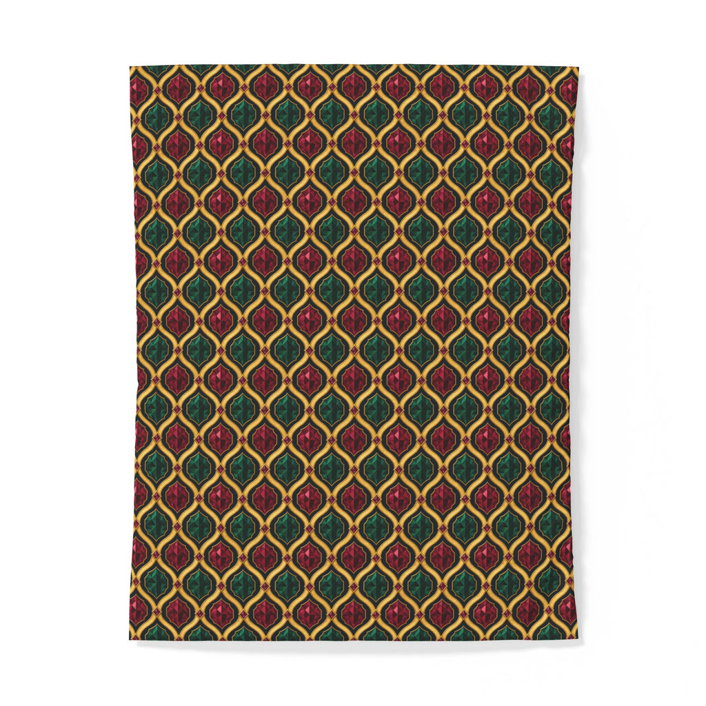 Radiant Gold Lattice Cotton Duvet Cover – Art Deco Pattern