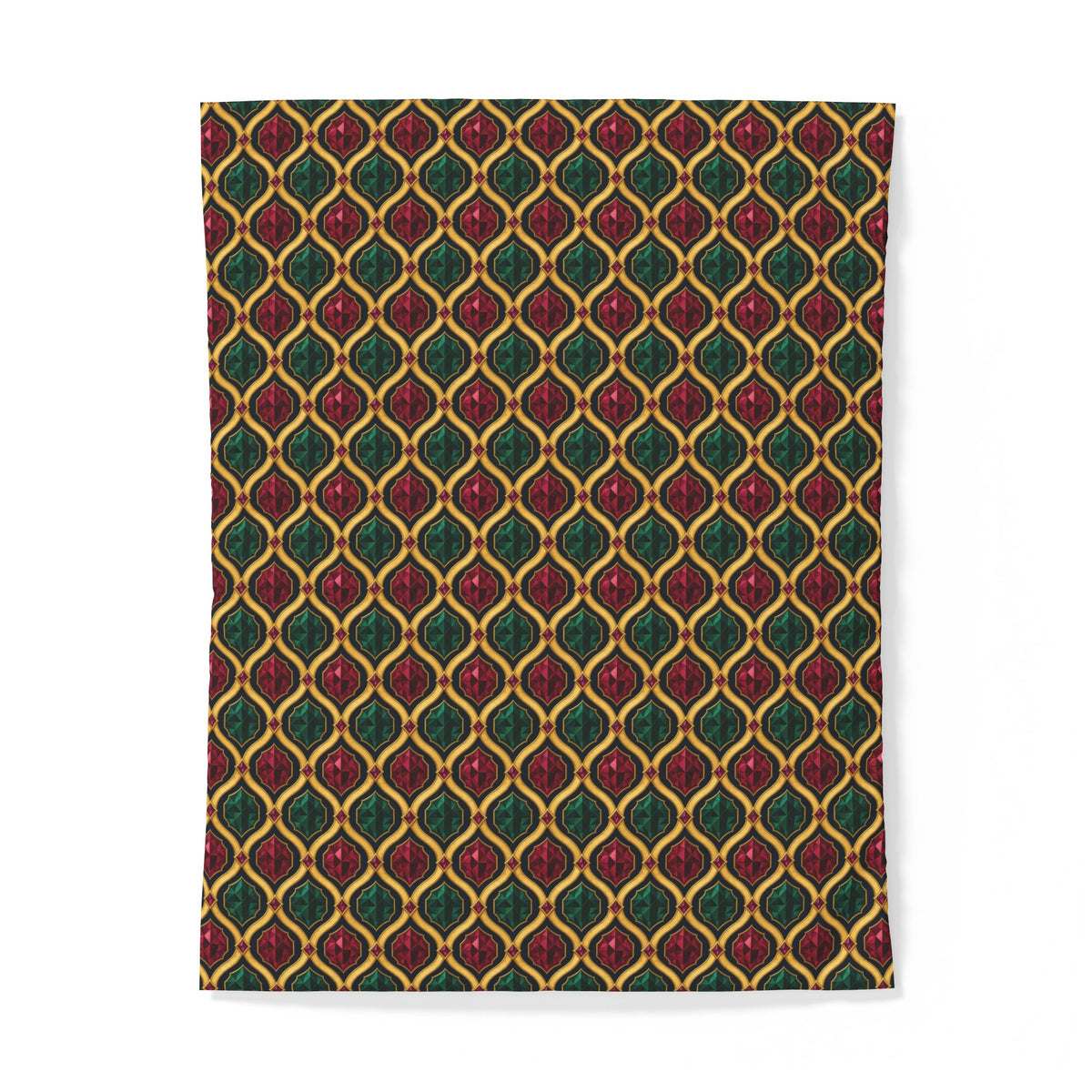 Radiant Gold Lattice Cotton Duvet Cover – Art Deco Pattern