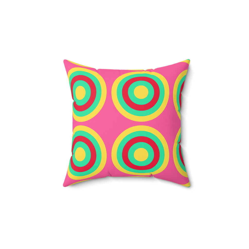 Mega Ring Grid Faux Suede Cushion – Candy Christmas