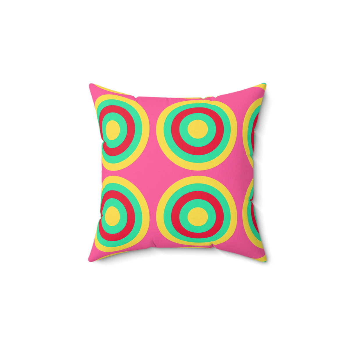 Mega Ring Grid Faux Suede Cushion – Candy Christmas