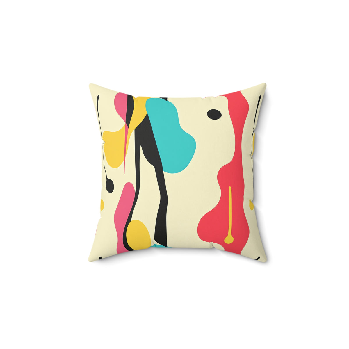 Cut-Out Blobs Faux Suede Cushion – Mid-Century Cut-Out Pattern