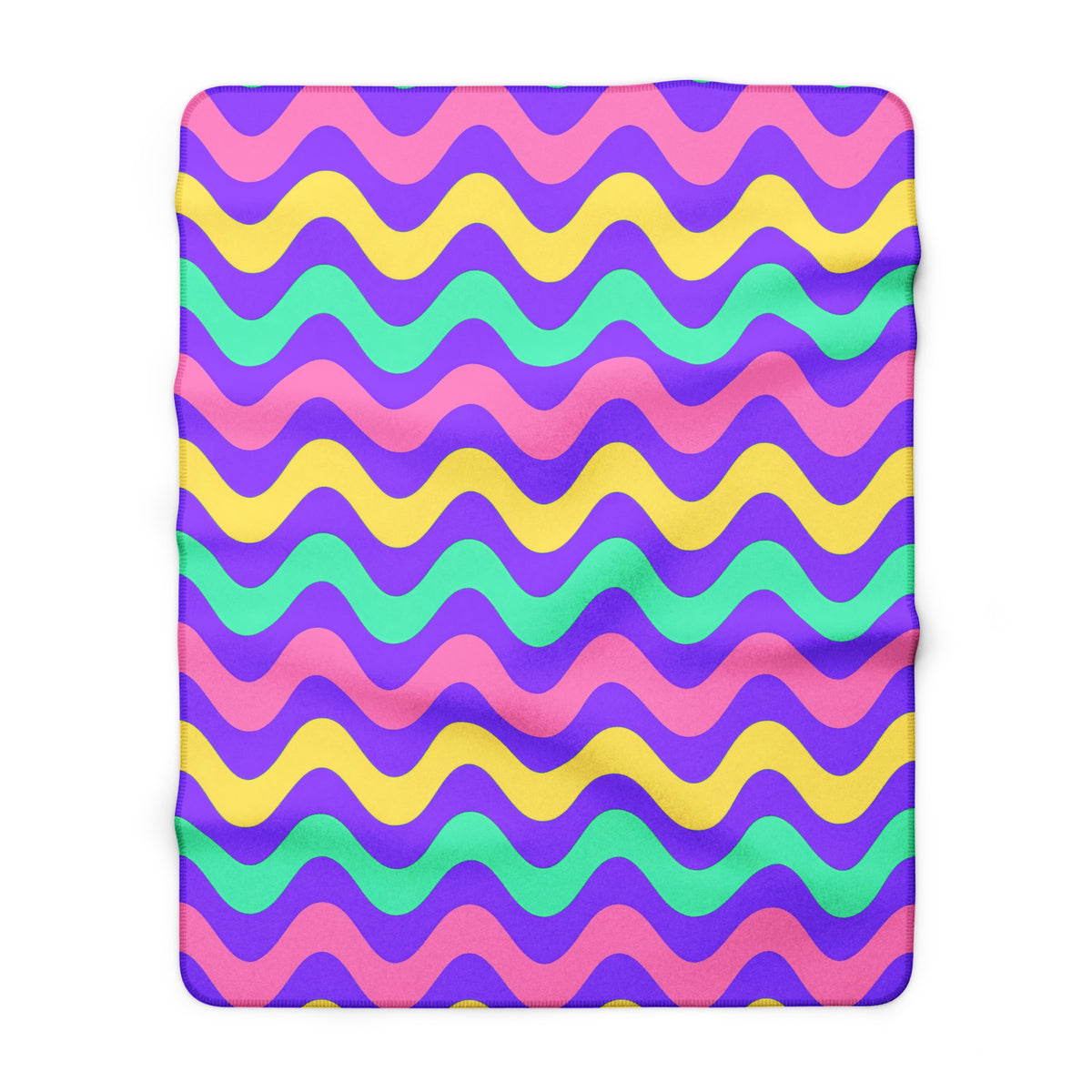 Big Ripple Chevrons Sherpa Fleece Blanket – Candy Pastel on Grape