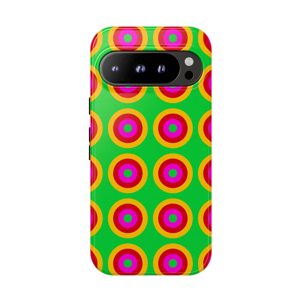 Giant Op-Art Jewel Rings Tough Phone Case – Op-Art Concentric Circles Pattern