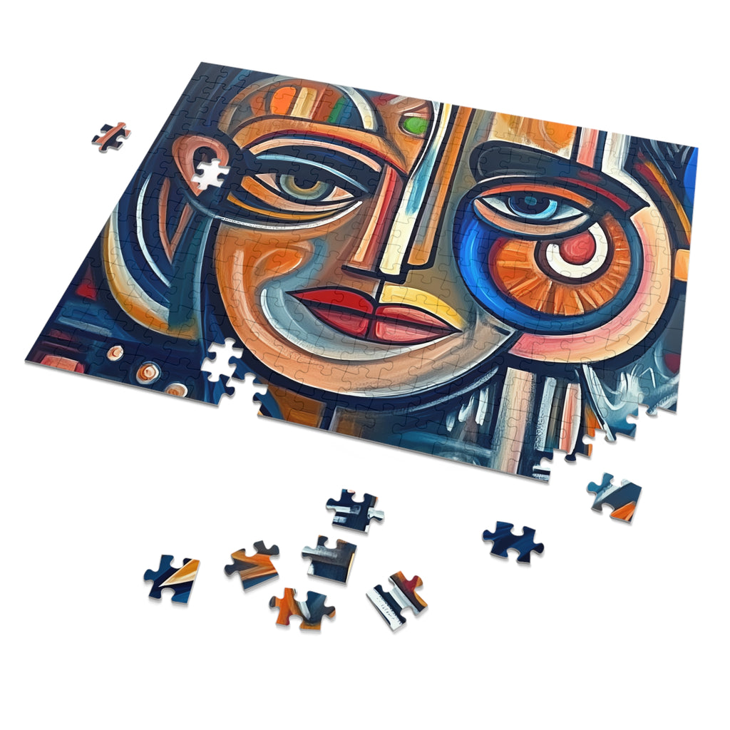 Cubist Face Jigsaw Puzzle with Tin – Cubist Portrait Art
