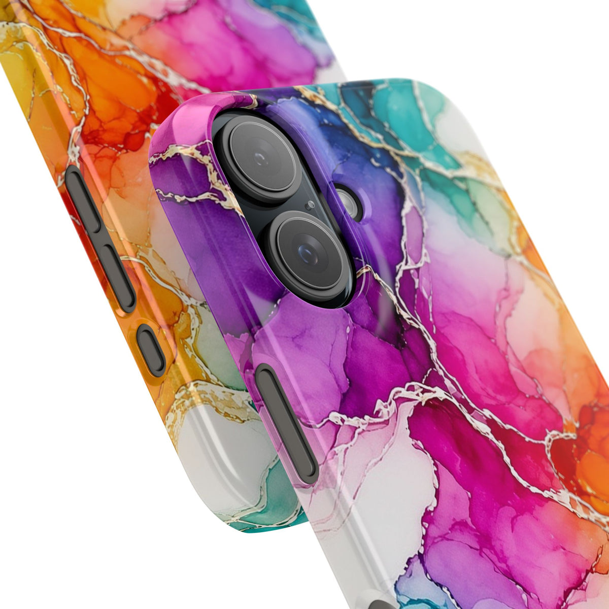 Rainbow Alcohol Ink Bloom Slim Phone Case