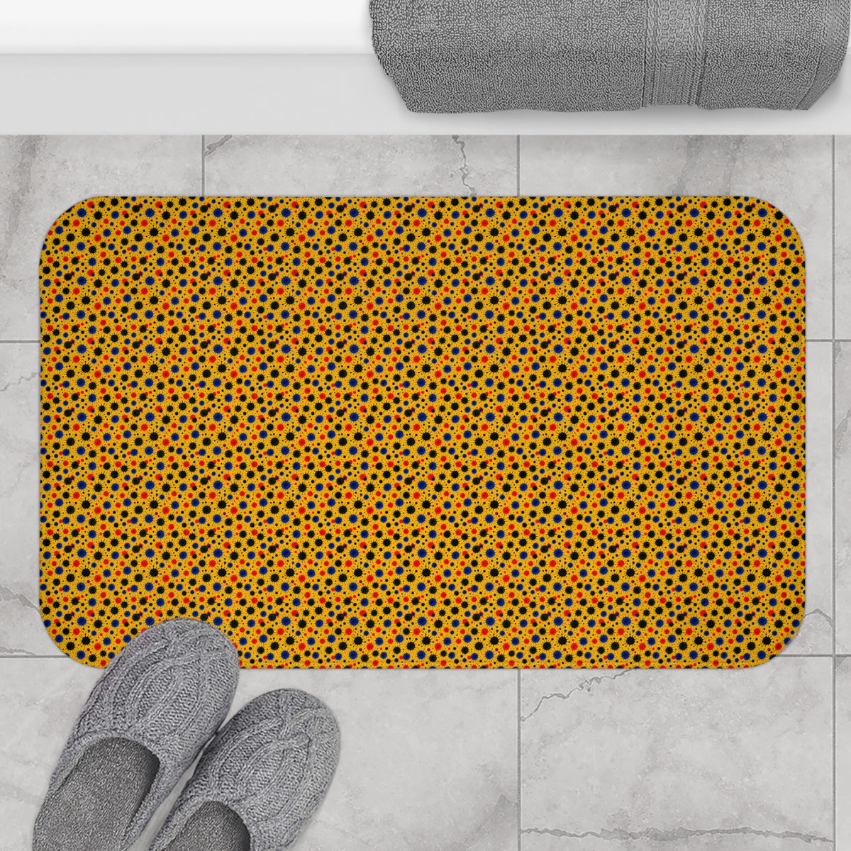 Wet Ink Pools Bath Mat – Ink Splash Pattern