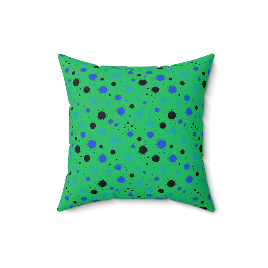 Blot Burst Faux Suede Cushion – Ocean Jewel