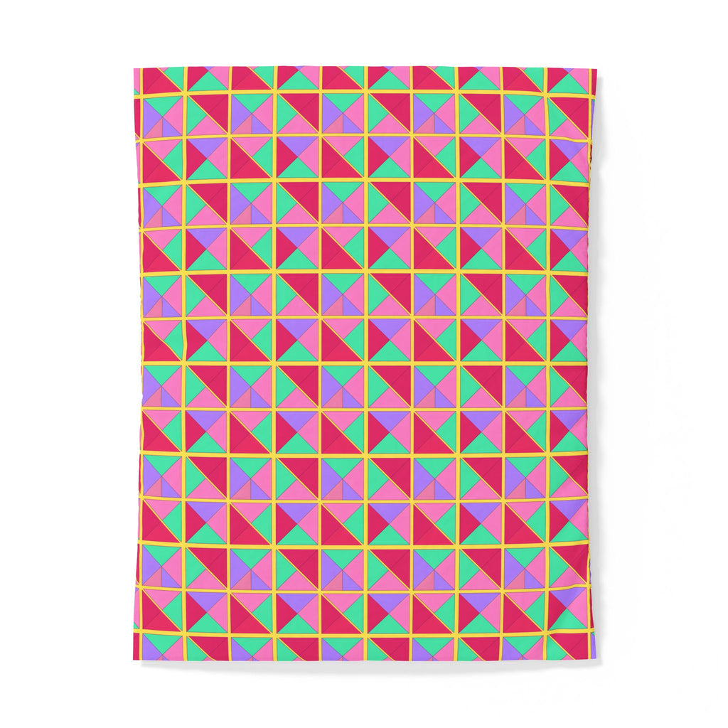 Split Square Fiesta Cotton Duvet Cover – Candy Pop on Raspberry