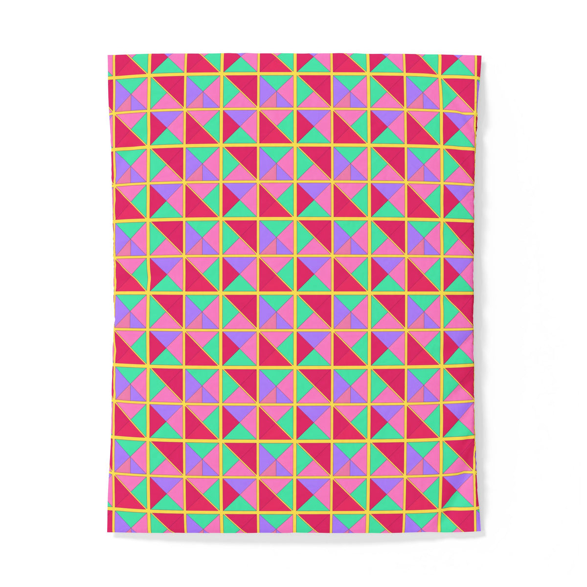 Split Square Fiesta Cotton Duvet Cover – Candy Pop on Raspberry