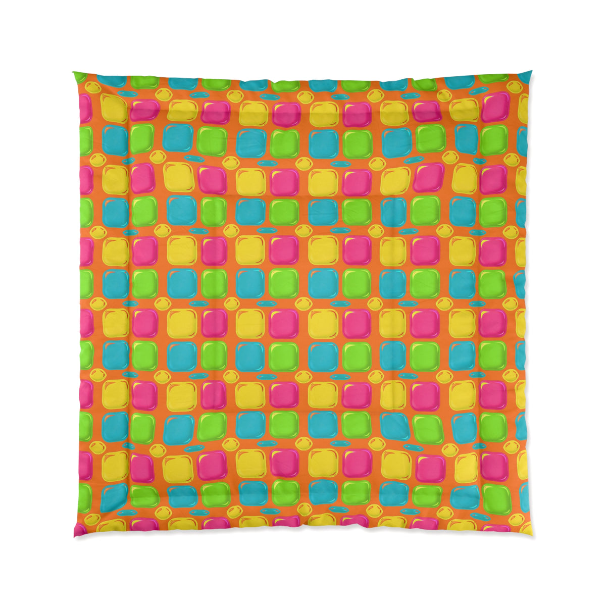 Giant Puffy Glass Cushions Comforter – Hot Citrus Festive