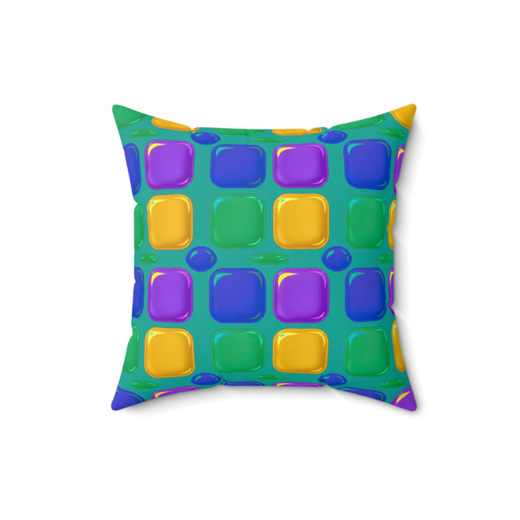 Giant Puffy Glass Cushions Faux Suede Cushion – Peacock Jewel