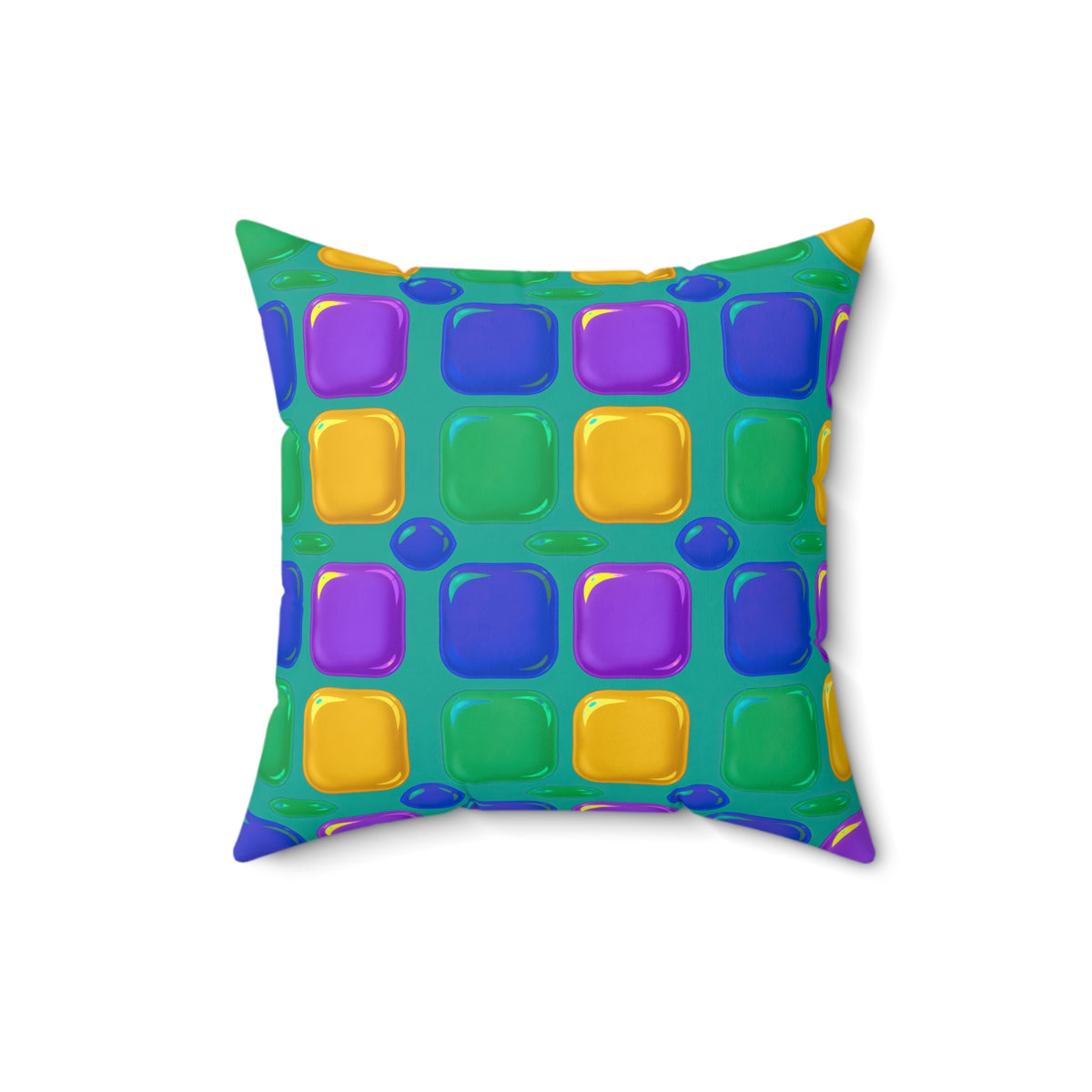 Giant Puffy Glass Cushions Faux Suede Cushion – Peacock Jewel