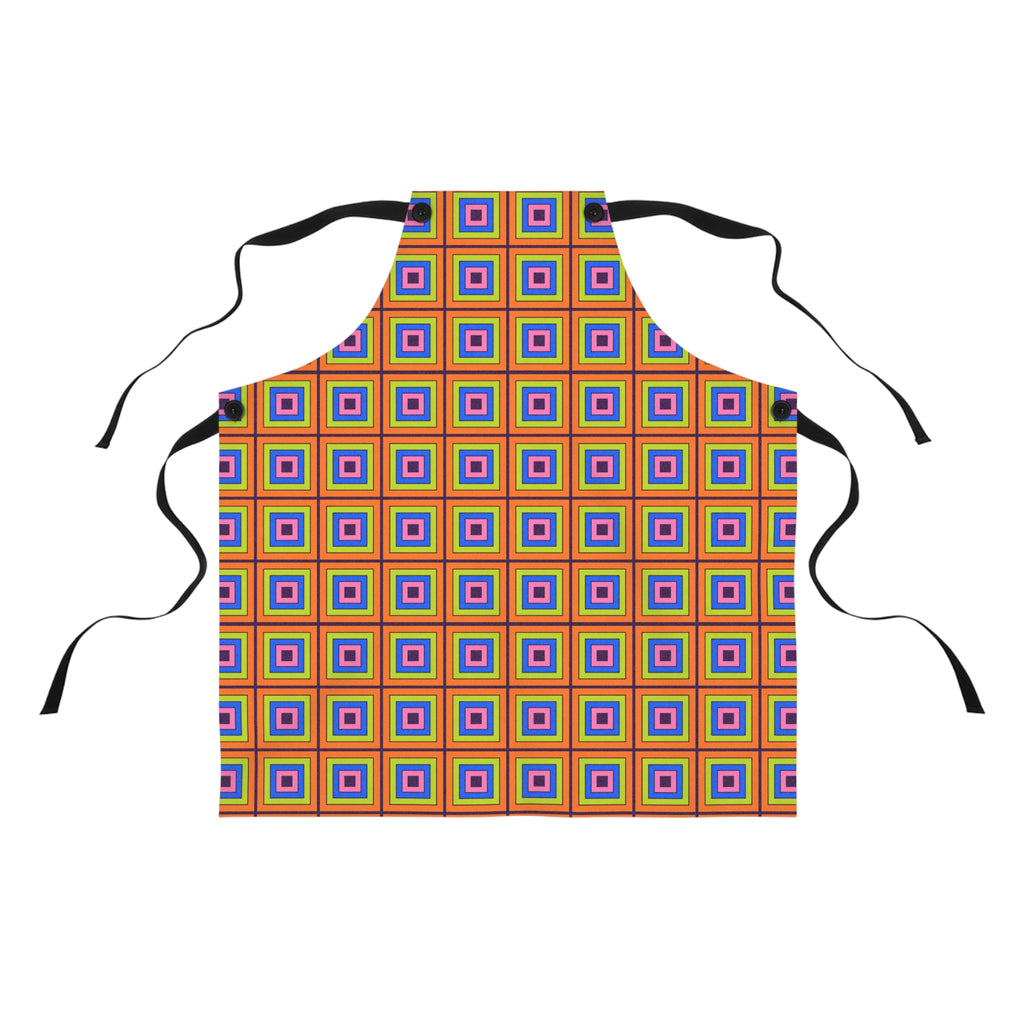 Concentric Square Pop Apron – Op-Art Pattern