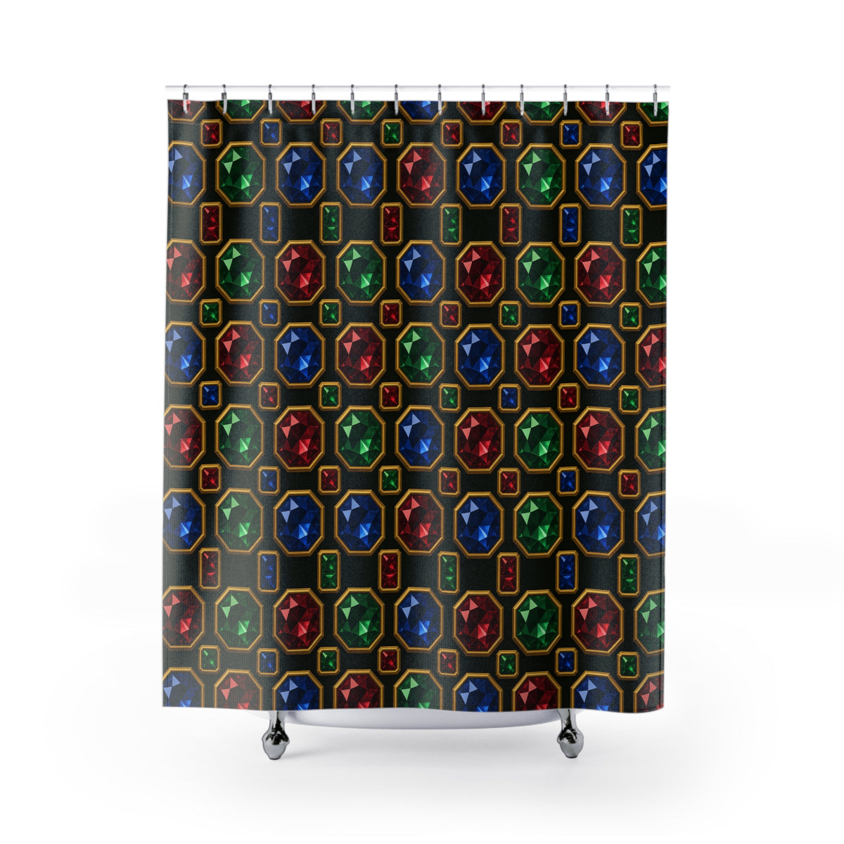 Jewelled Octagon Tiles Shower Curtain – Geometric Pattern
