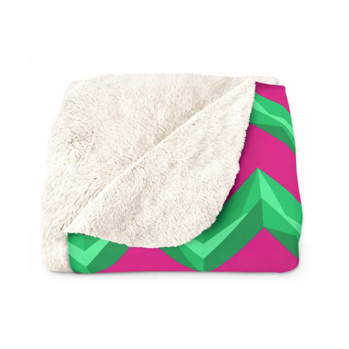 Broad Cut-Gem Chevrons Sherpa Fleece Blanket – Chevron Geometric Pattern