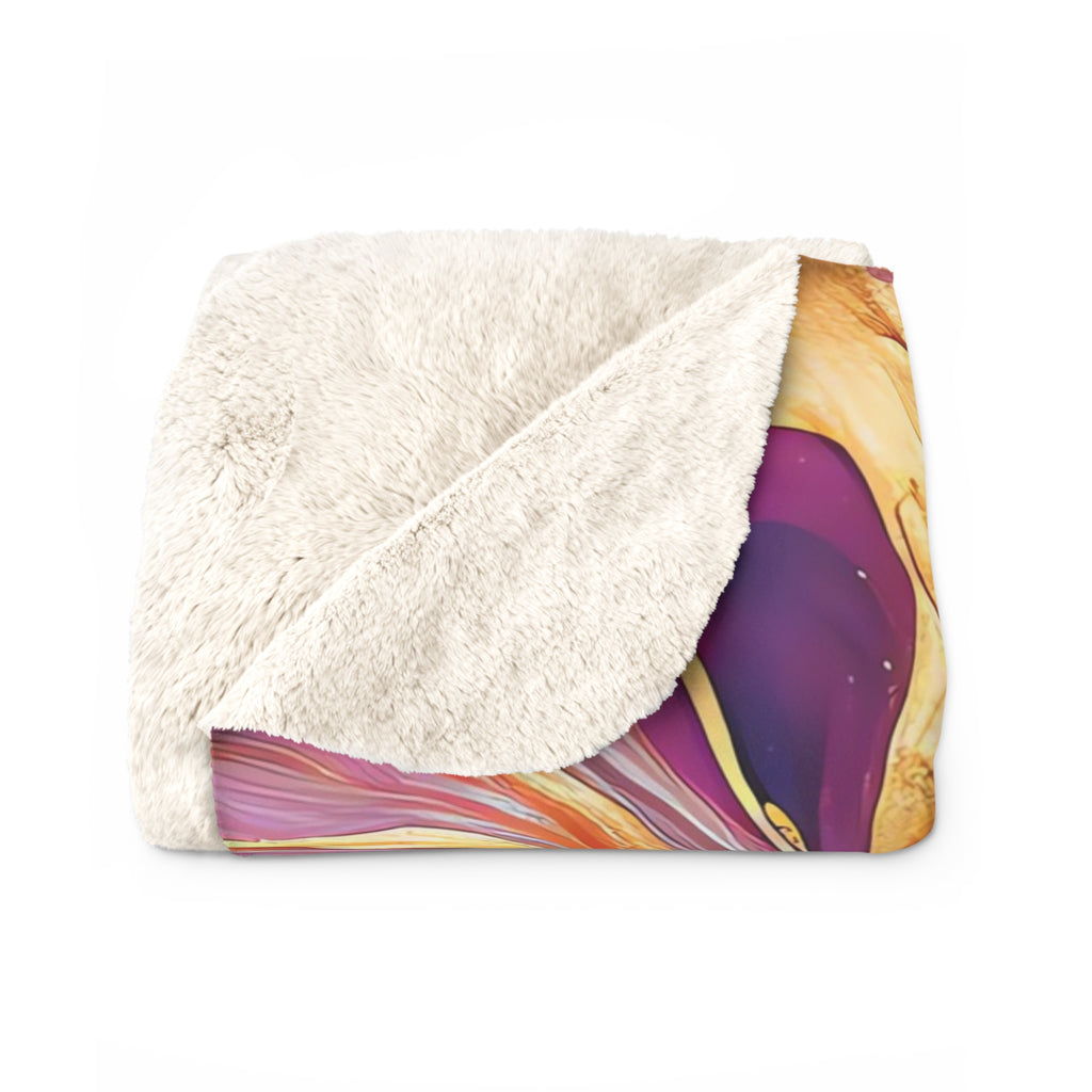 Gilded Fluid Swirl Sherpa Fleece Blanket – Fluid Pour Art