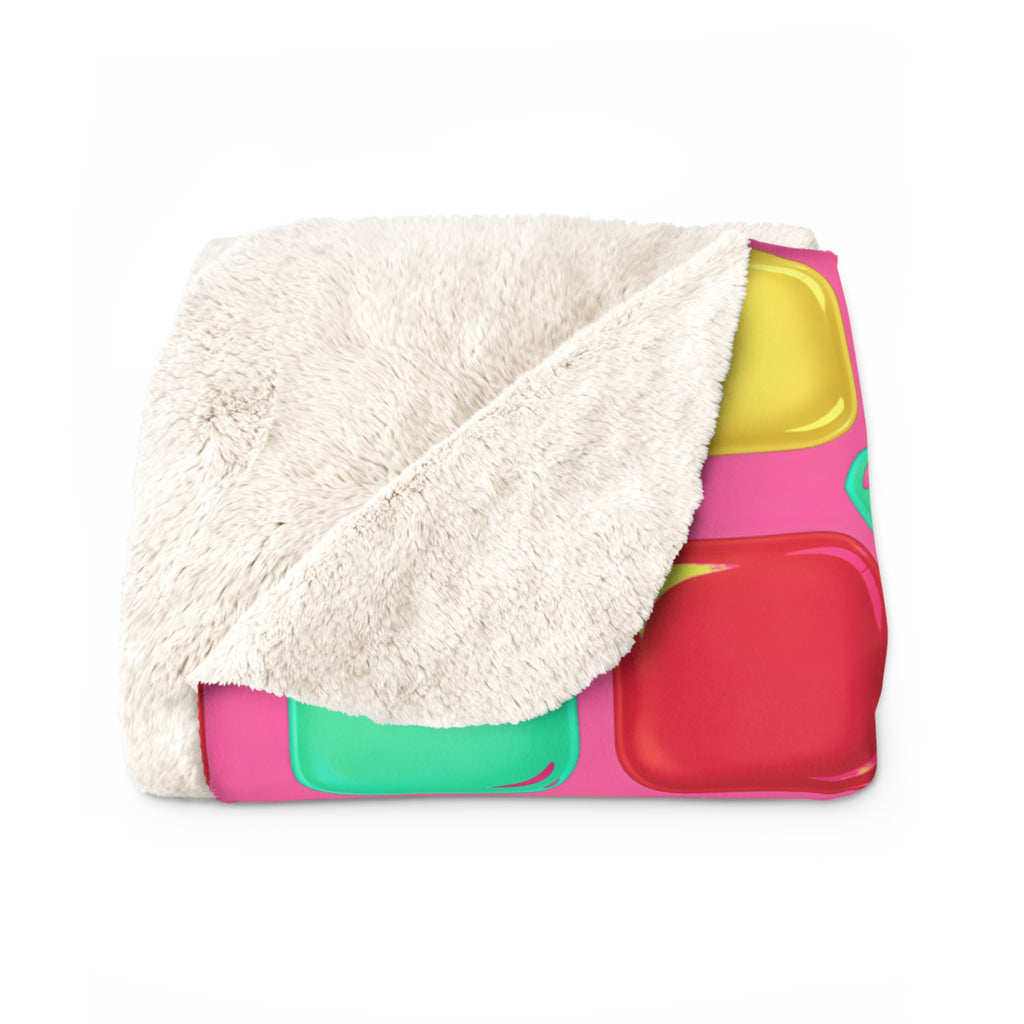 Giant Puffy Glass Cushions Sherpa Fleece Blanket – Candy Christmas