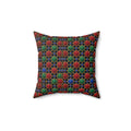 Interlocking Jewel Stars Faux Suede Cushion – Geometric Pattern
