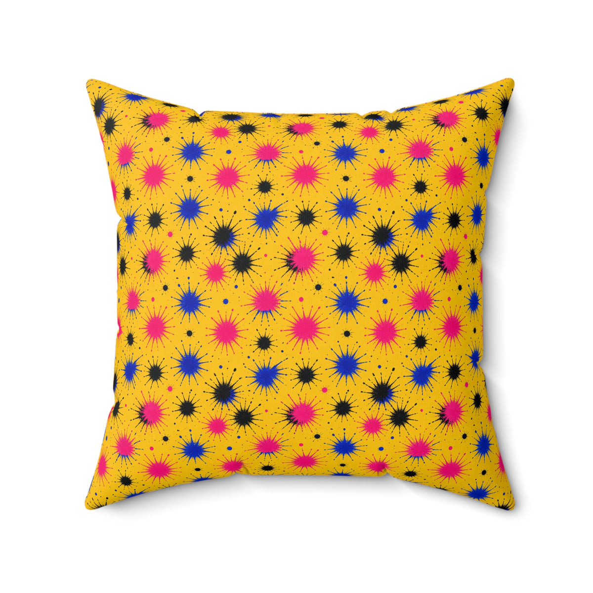 Splash Crowns Faux Suede Cushion – Ink Splash Pattern