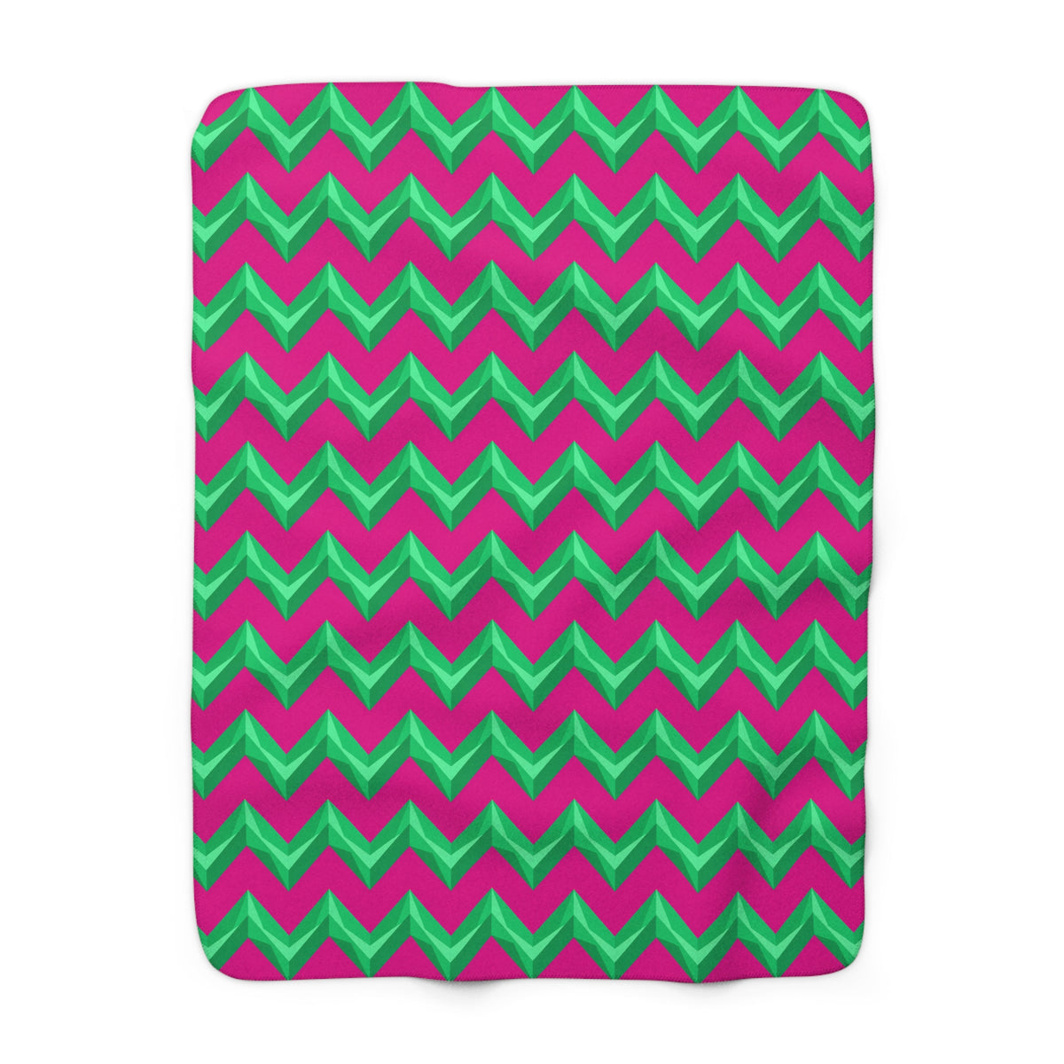 Broad Cut-Gem Chevrons Sherpa Fleece Blanket – Chevron Geometric Pattern