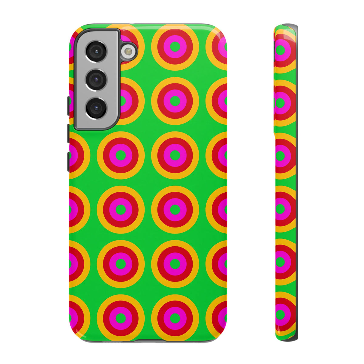 Giant Op-Art Jewel Rings Tough Phone Case – Op-Art Concentric Circles Pattern