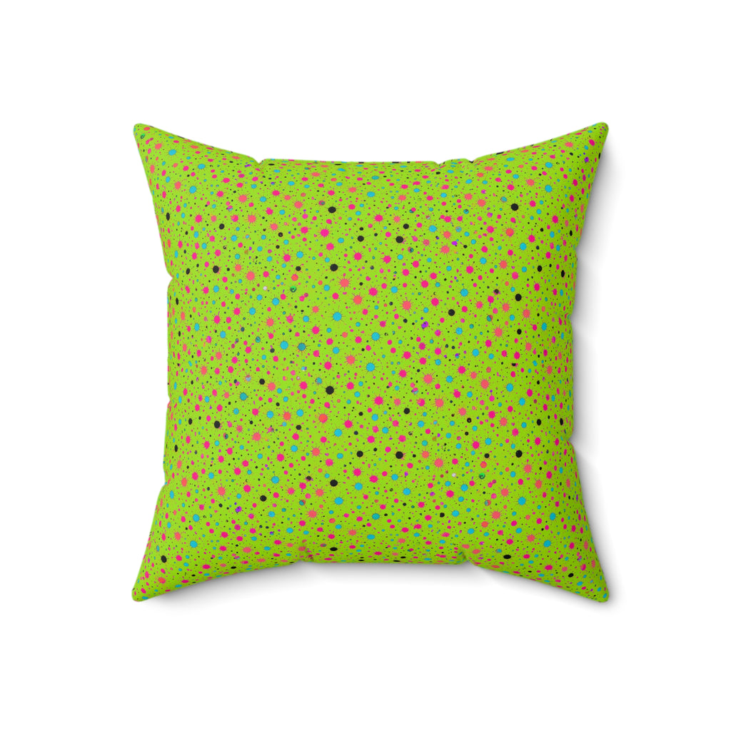 Confetti Spatter Faux Suede Cushion – Tropical Punch