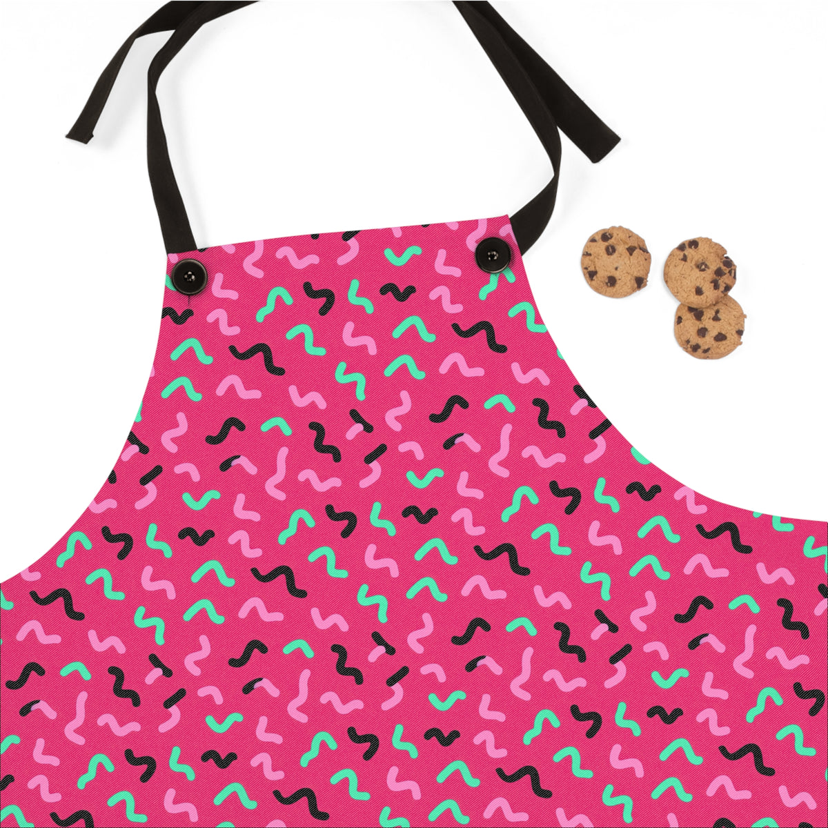 Squiggle Strokes Apron – Candy Pop on Raspberry