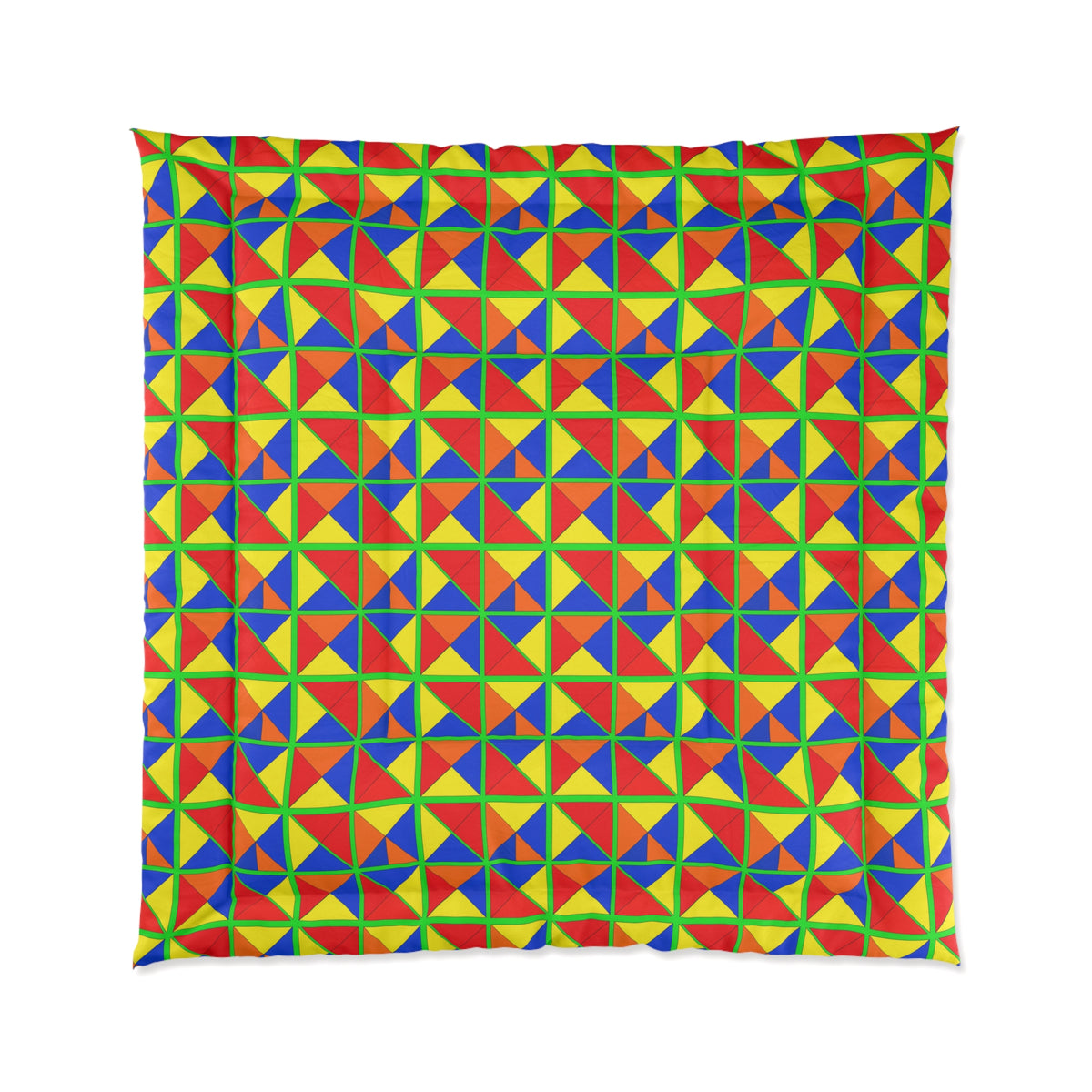 Split Square Fiesta Comforter – Cubist Geometric Pattern