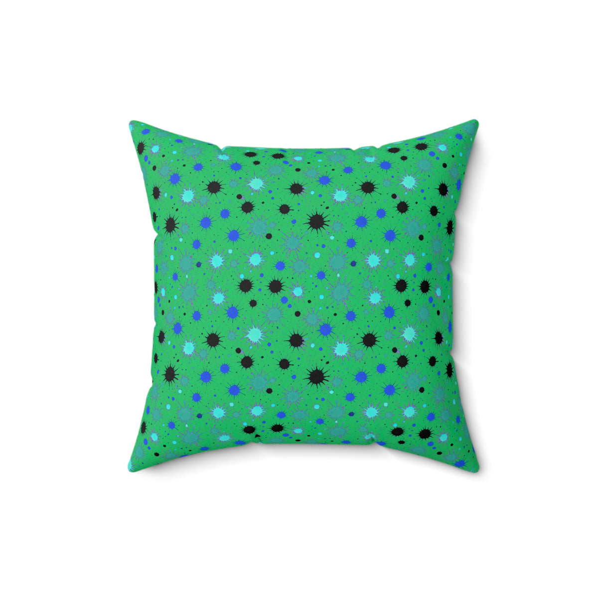 Splat Storm Faux Suede Cushion – Ocean Jewel