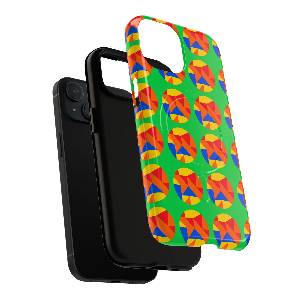 Broken Circle Planes Magnetic Tough iPhone Case – Cubist Abstract Pattern