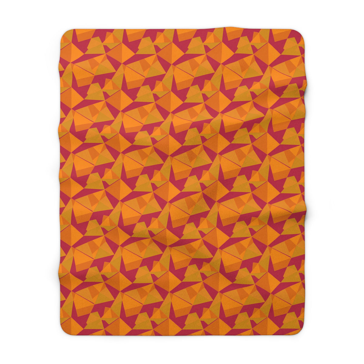 Faceted Gold Panels Sherpa Fleece Blanket – Cranberry Spice