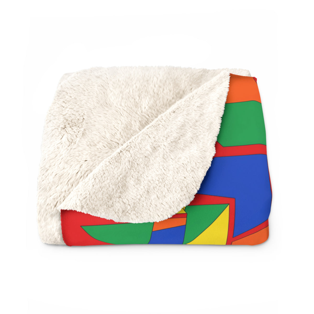 Cubist Block Quilt Sherpa Fleece Blanket – Cubist Geometric Pattern