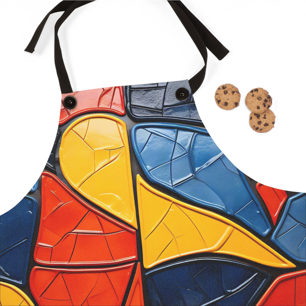 Bold Mosaic Glass Apron – Stained-Glass Style Mosaic