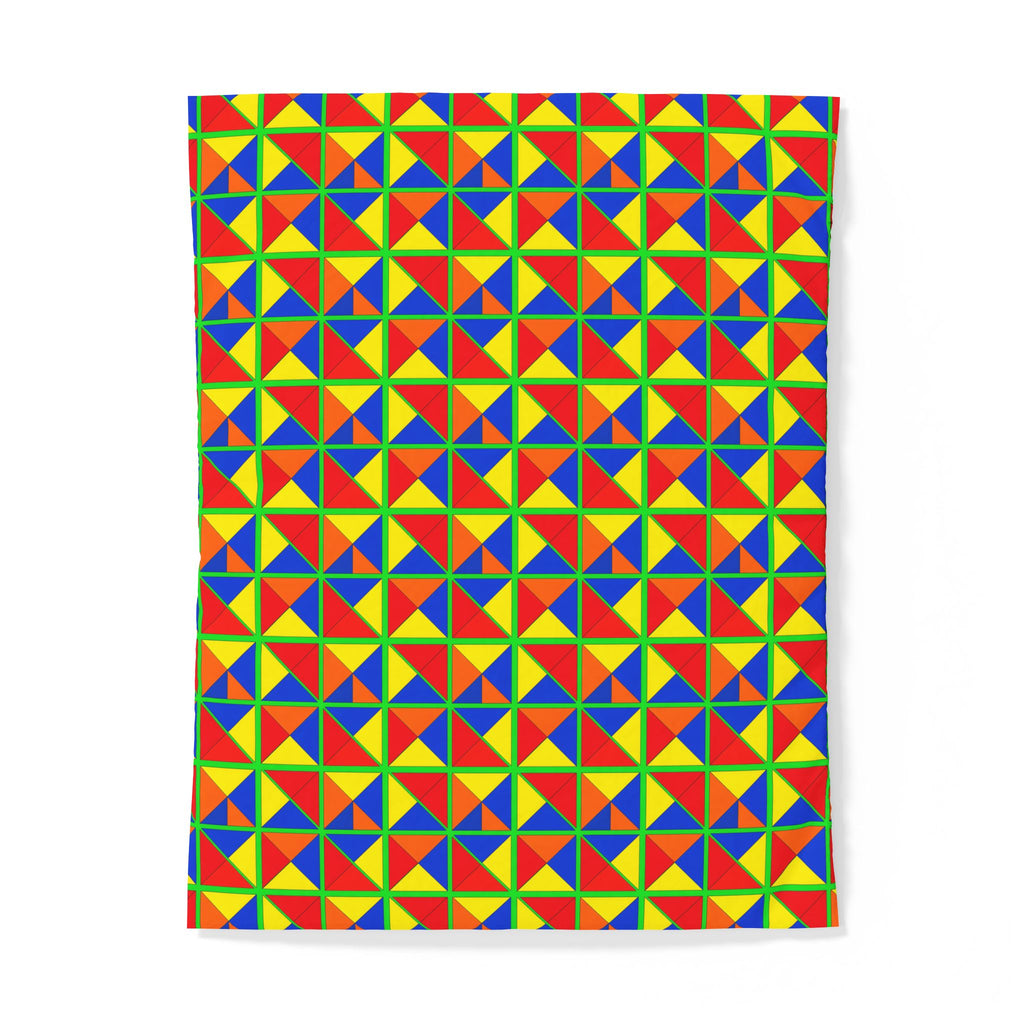 Split Square Fiesta Cotton Duvet Cover – Cubist Geometric Pattern