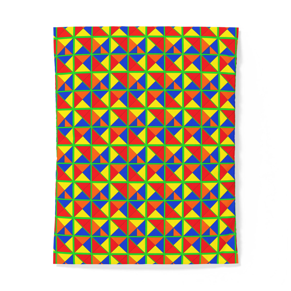 Split Square Fiesta Cotton Duvet Cover – Cubist Geometric Pattern
