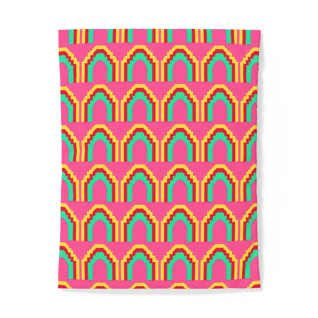 Grand Stepped Arches Cotton Duvet Cover – Candy Christmas