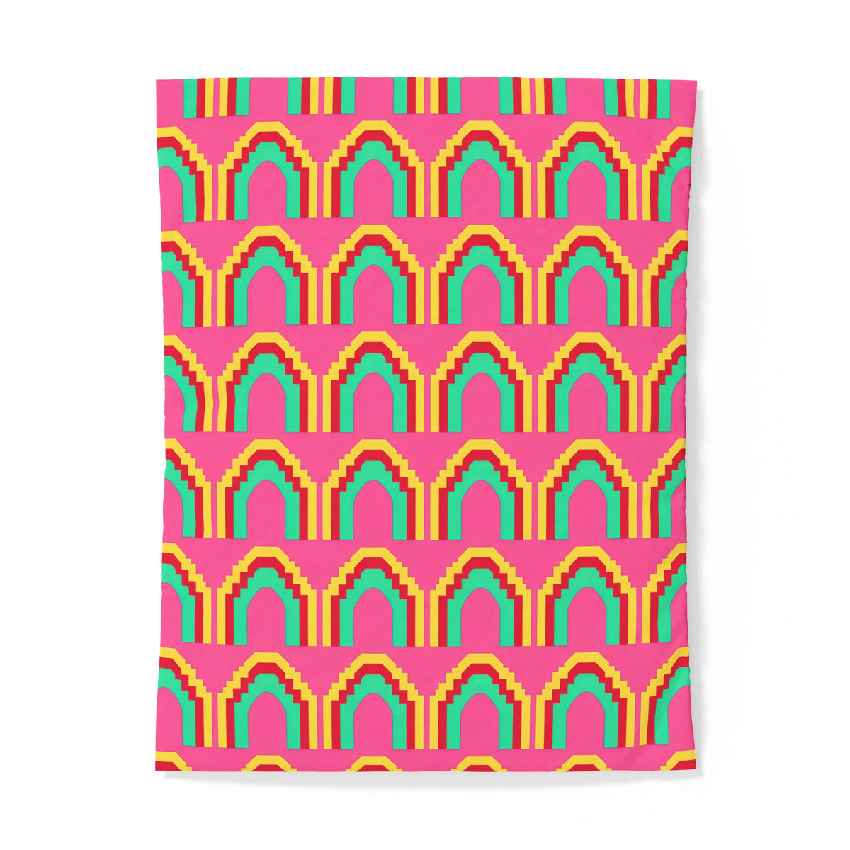 Grand Stepped Arches Cotton Duvet Cover – Candy Christmas