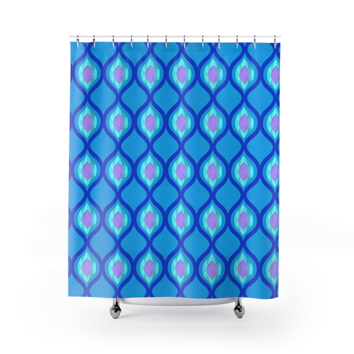 Grand Ogee Lattice II Shower Curtain – Ice Jewel