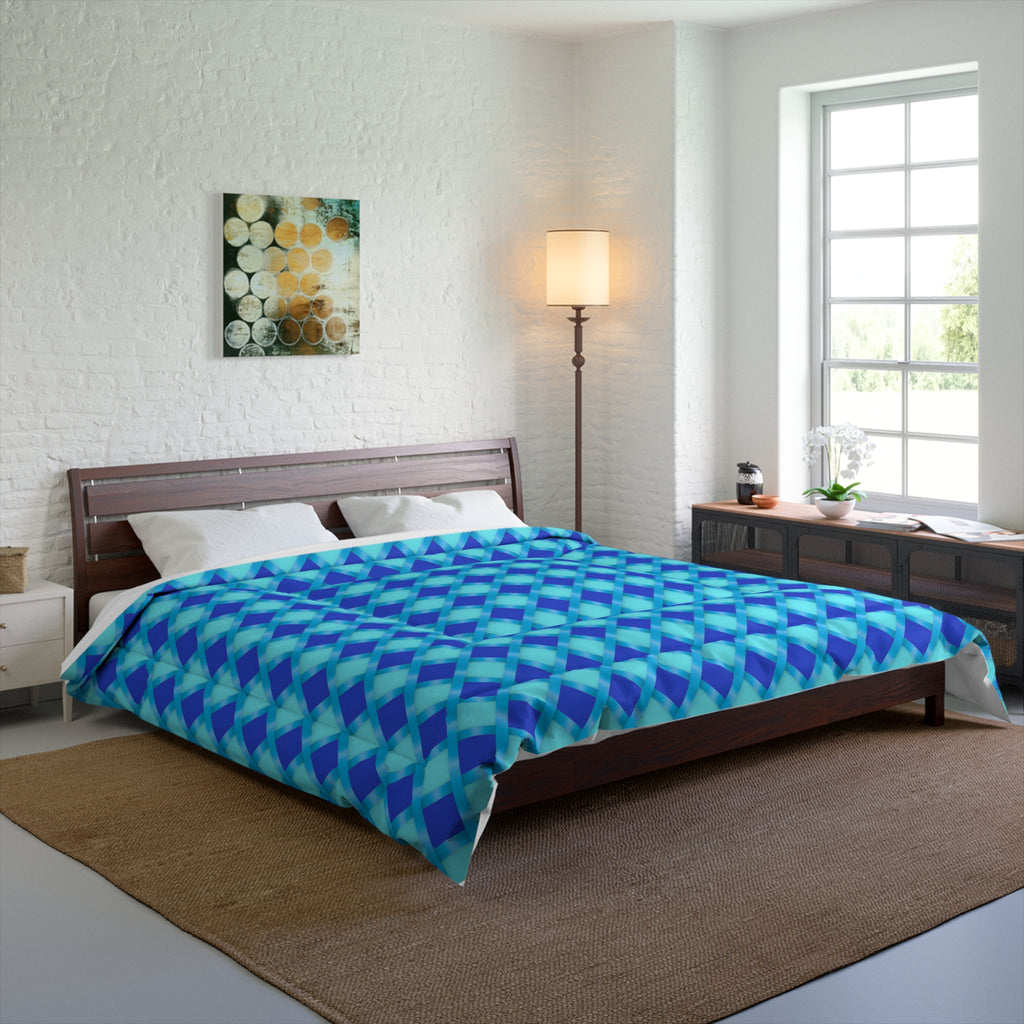 Broad Diamond Trellis Comforter – Ice Jewel