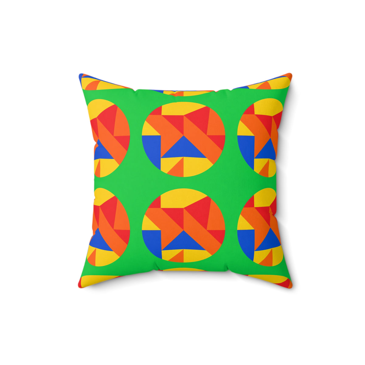 Broken Circle Planes Faux Suede Cushion – Cubist Abstract Pattern