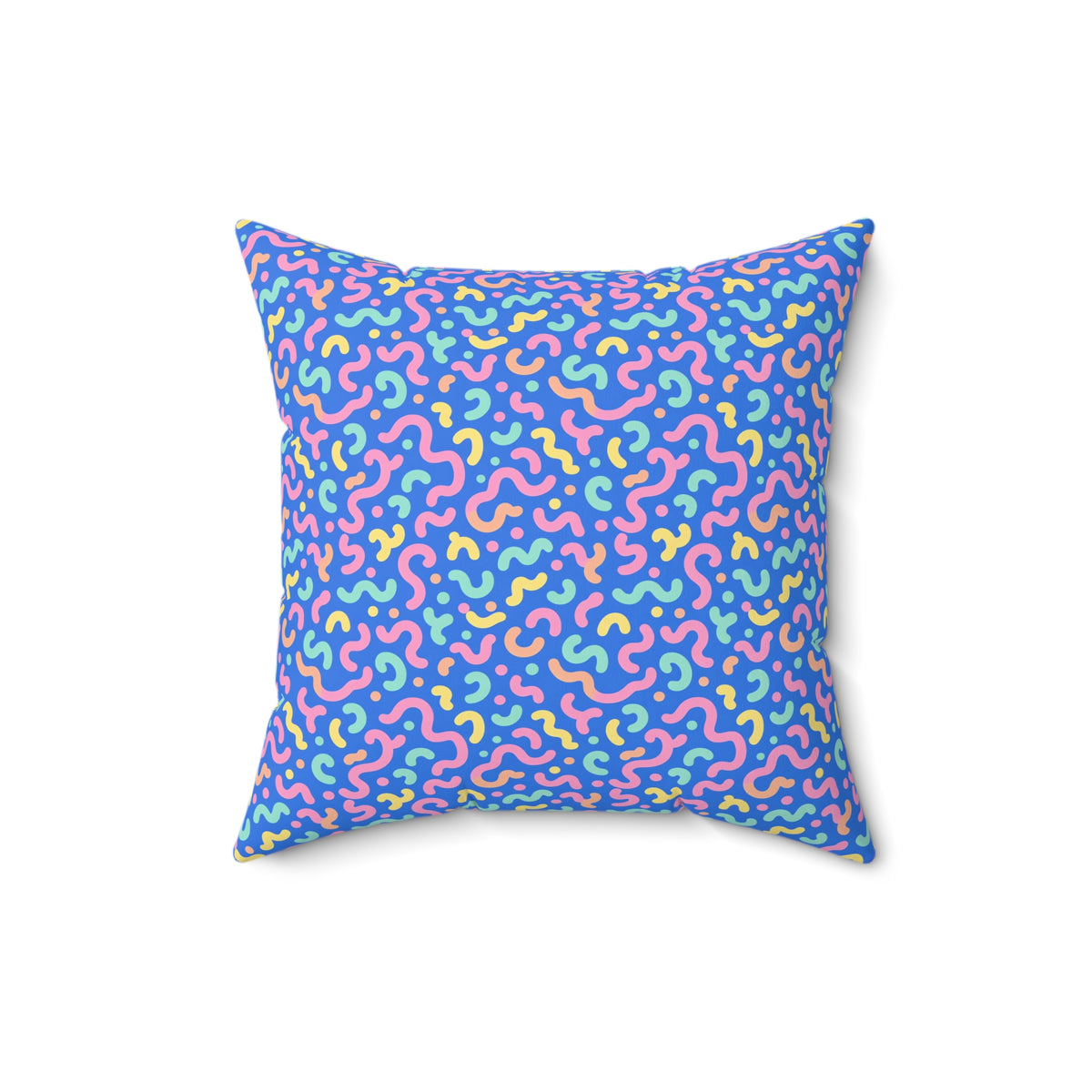 Squiggle Sweets Faux Suede Cushion – Soft Abstract Pattern