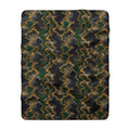 Molten Gold Marble Sherpa Fleece Blanket – Iridescent Fluid Pattern