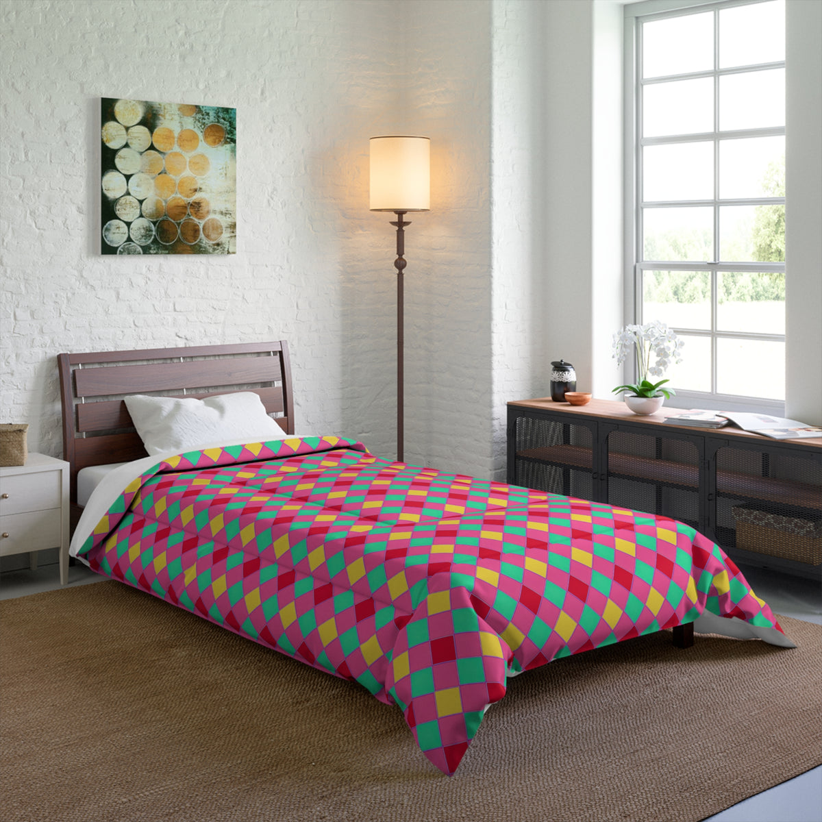 Jewel Harlequin Check Comforter – Candy Christmas