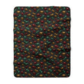 Garnet Emerald Blobs Sherpa Fleece Blanket – Liquid Chrome Pattern