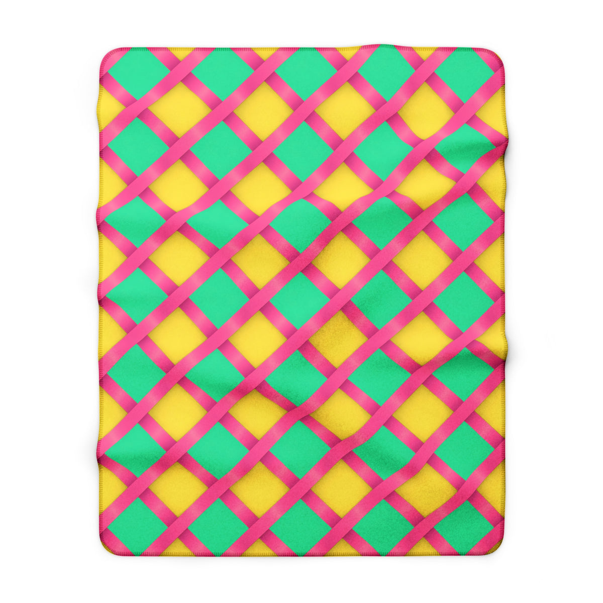 Broad Gold Diamond Trellis Sherpa Fleece Blanket – Candy Christmas